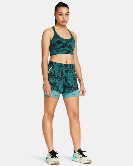 Women's Project Rock Leg Day Flex Printed Shorts in Green image number 2